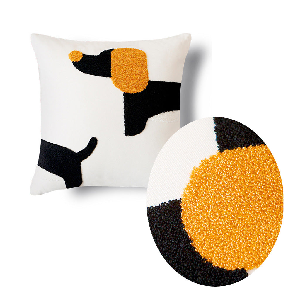 Embroidered Dog Cushion Cover - StuffedHome