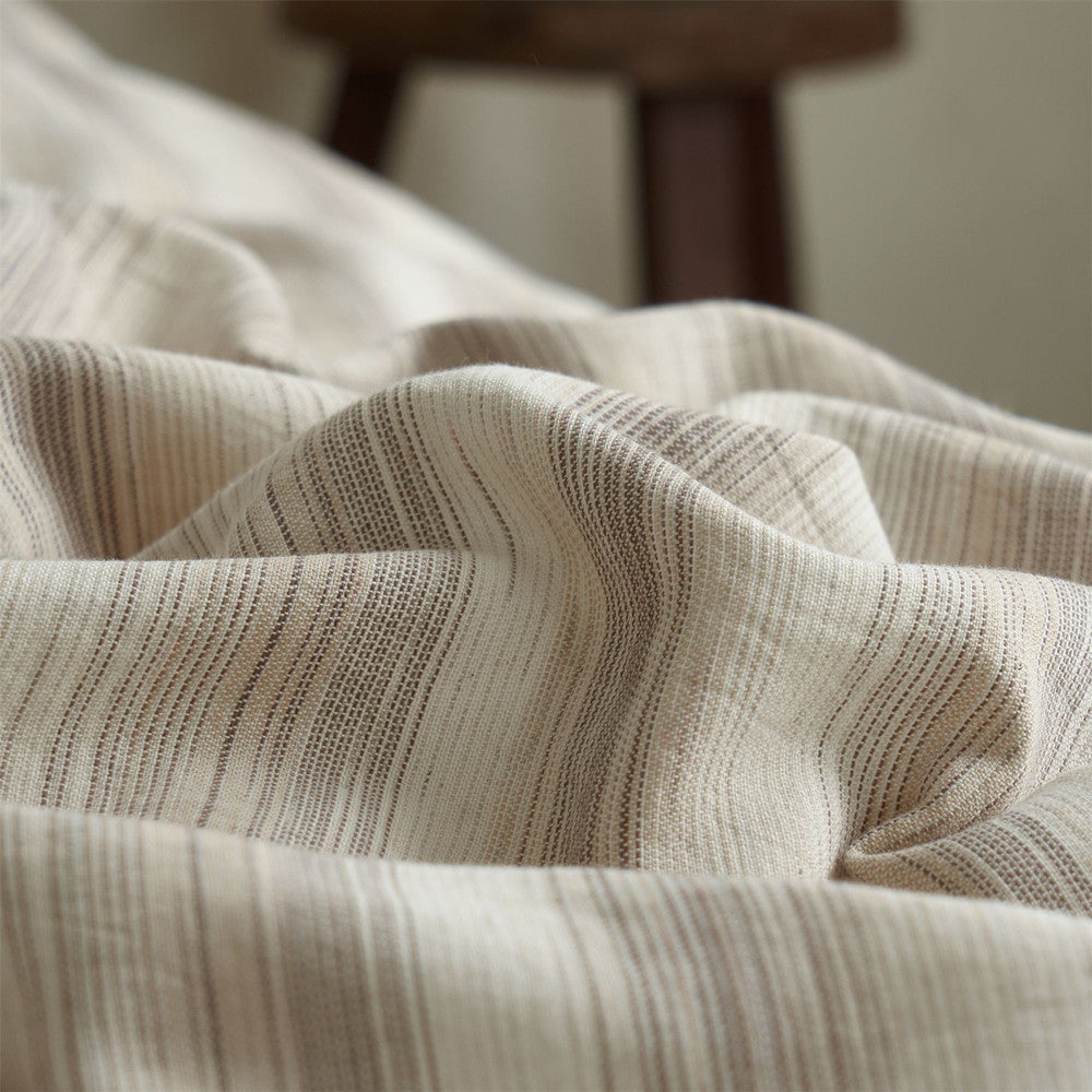 Striped Cotton and Linen Bedding Set - StuffedHome