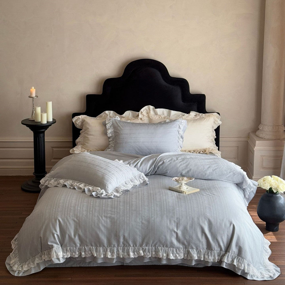 Long-Staple Cotton Lace Ruffle Bedding Set