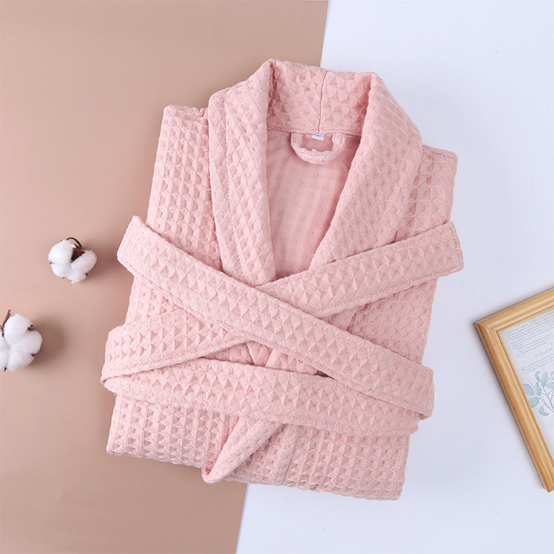 Cotton Waffle Bathrobe - StuffedHome