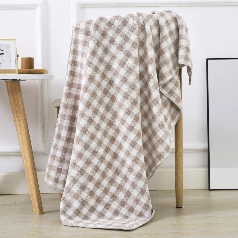 Plaid Pure Cotton Towel Sets - StuffedHome