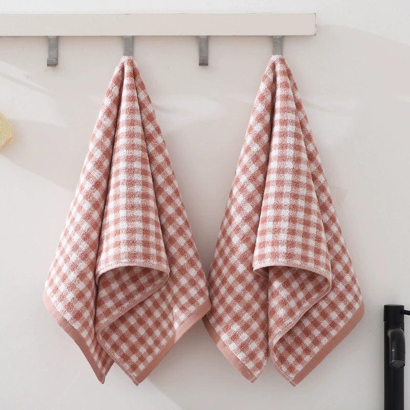 Plaid Pure Cotton Towel Sets - StuffedHome