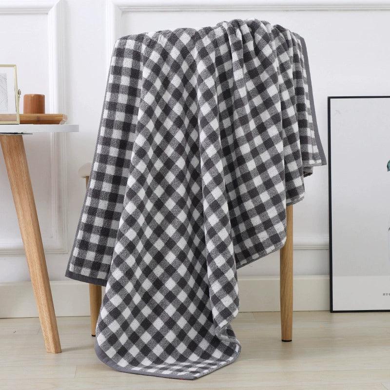 Plaid Pure Cotton Towel Sets - StuffedHome