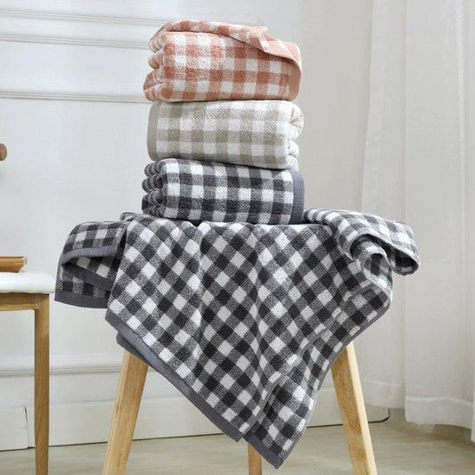 Plaid Pure Cotton Towel Sets - StuffedHome