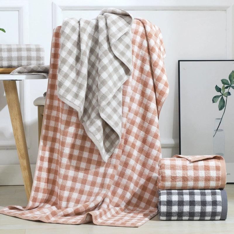 Plaid Pure Cotton Towel Sets - StuffedHome