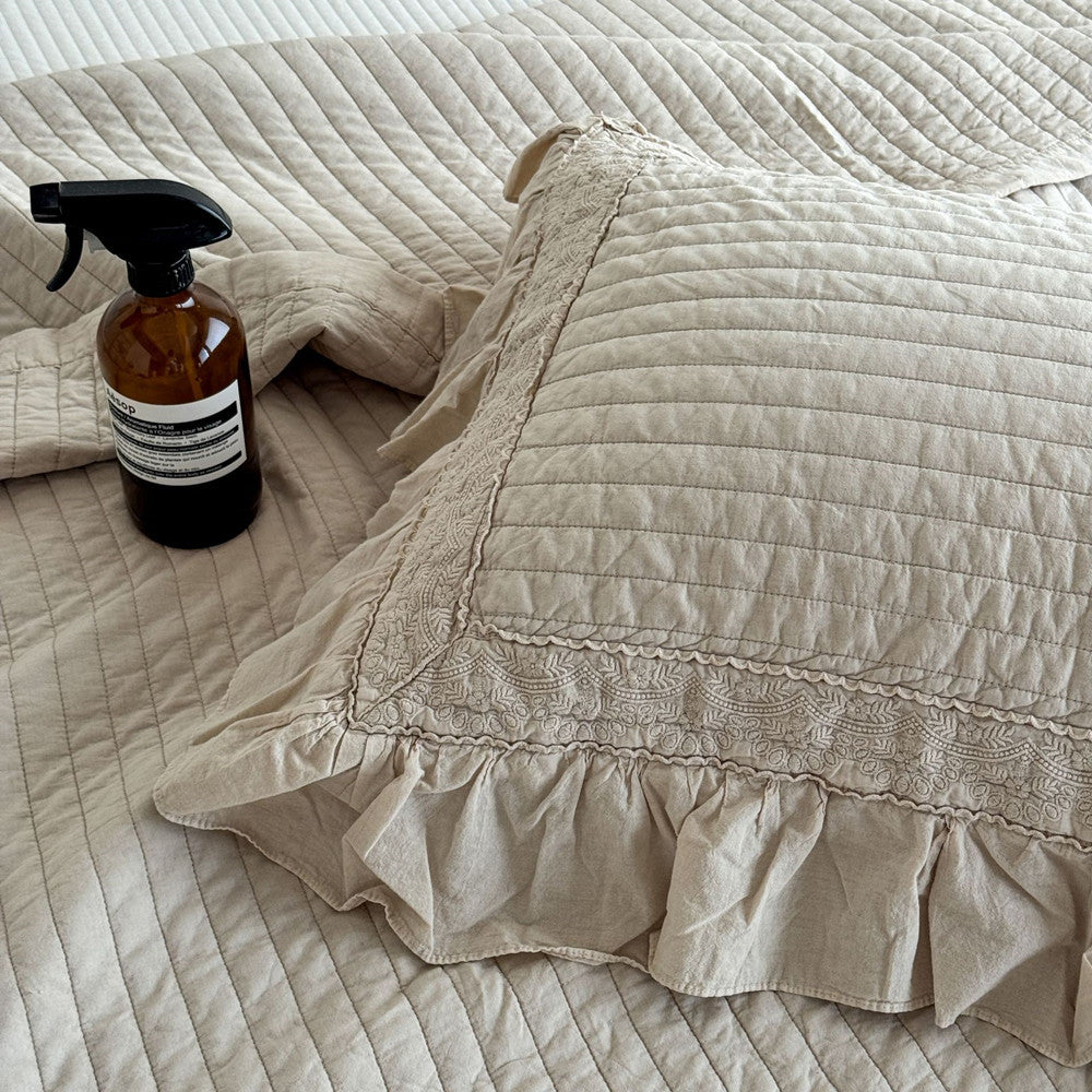 Quilted Ruffle Bedding – Duvet Cover, Bedspread & Pillowcases