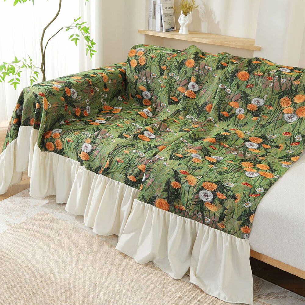 Ruffled Sofa Slipcover - StuffedHome