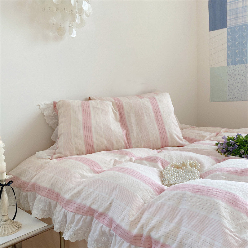 Soft Pastel Stripe Bedding Set