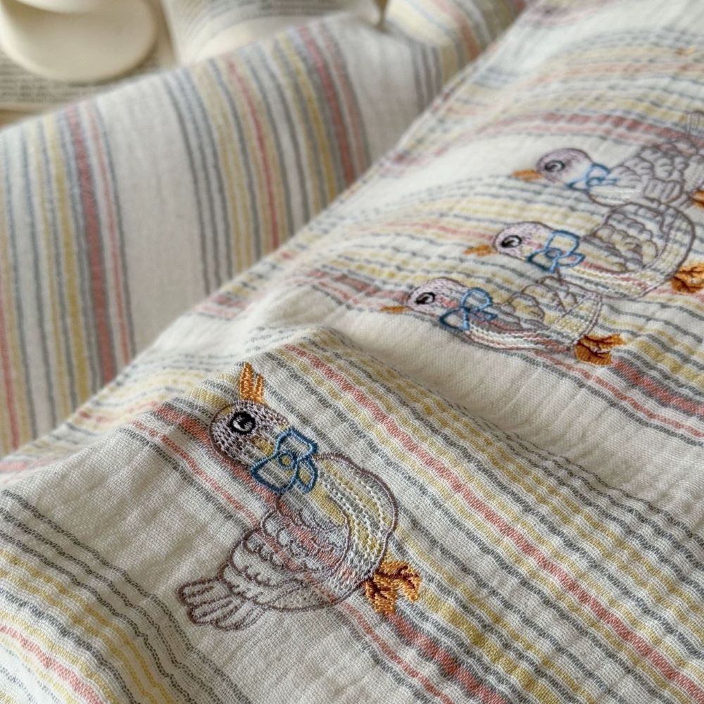 Stripe Cotton Gauze Duvet Cover - StuffedHome