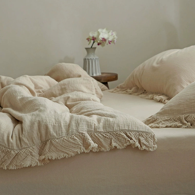 Cotton Fringe Duvet Cover Set - StuffedHome