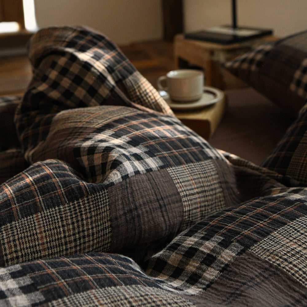Close-up of coffee Plaid duvet cover