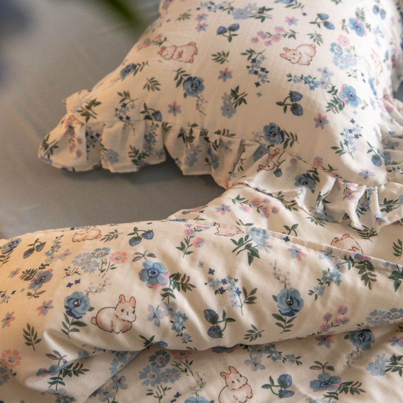 Bunny Floral Bedding Set - StuffedHome
