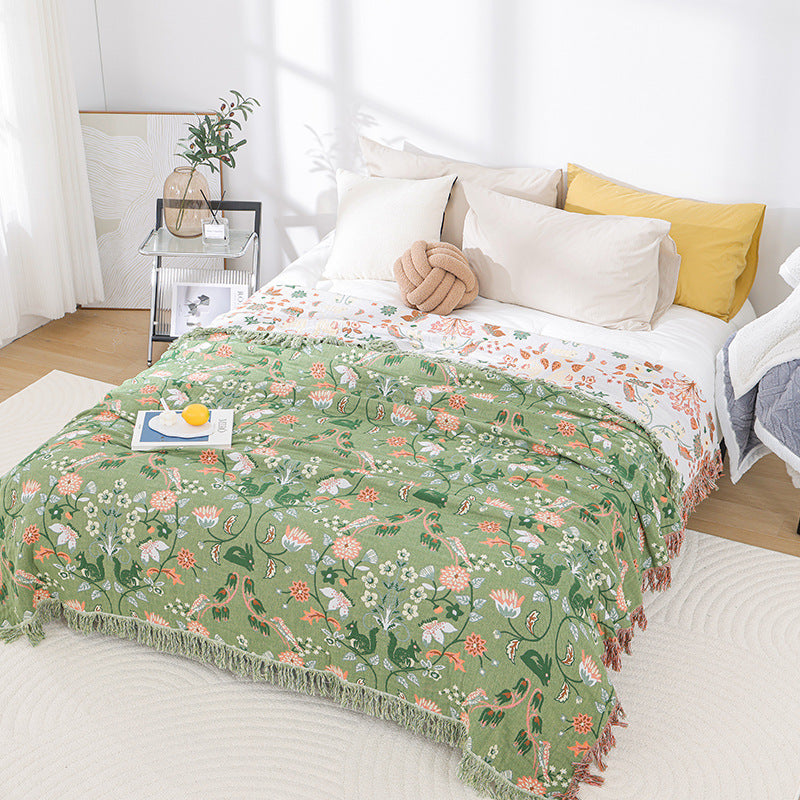Green Throw Blanket for Bed - StuffedHome