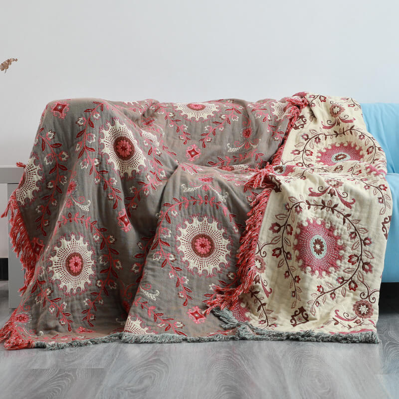 Cotton Throw Blanket for Couch - StuffedHome