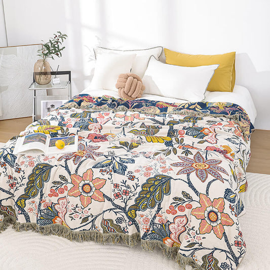 Jacquard Cotton Throw Blanket - StuffedHome