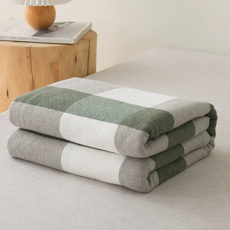 Cotton Plaid Queen Blanket - StuffedHome