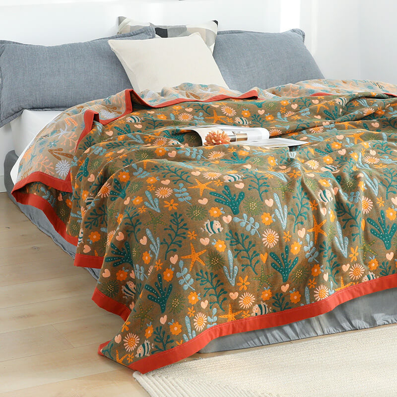 Ocean Themed Throw Blanket - StuffedHome