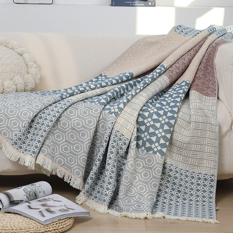 100% Cotton Throw Blanket - StuffedHome