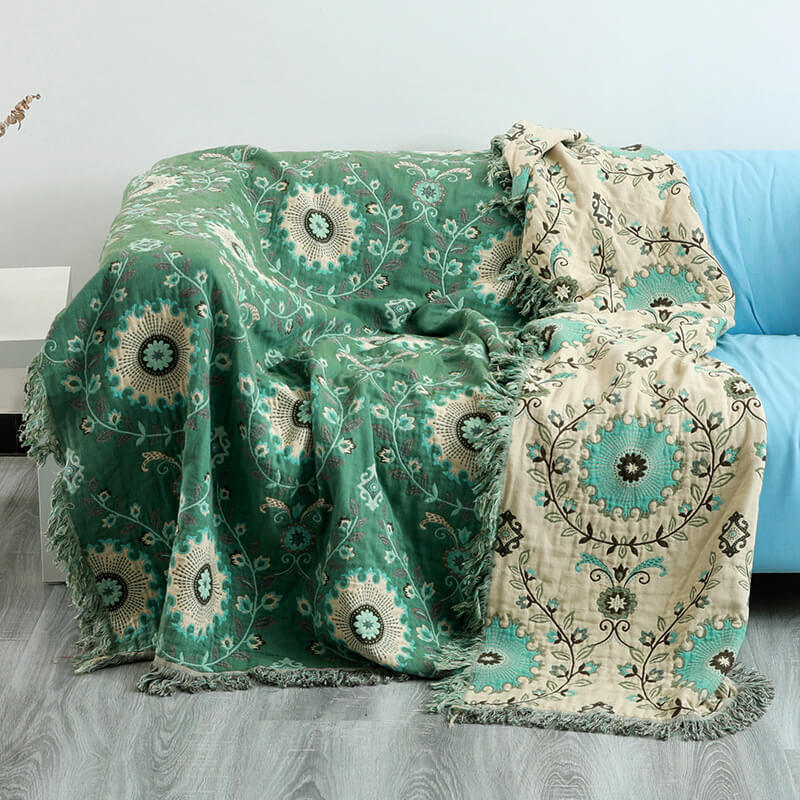 Cotton Throw Blanket for Couch - StuffedHome