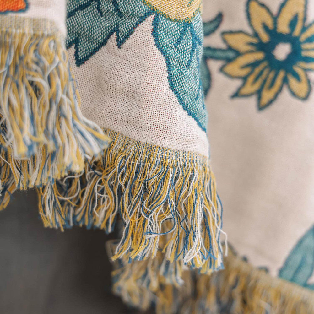 cotton throw blankets floral
