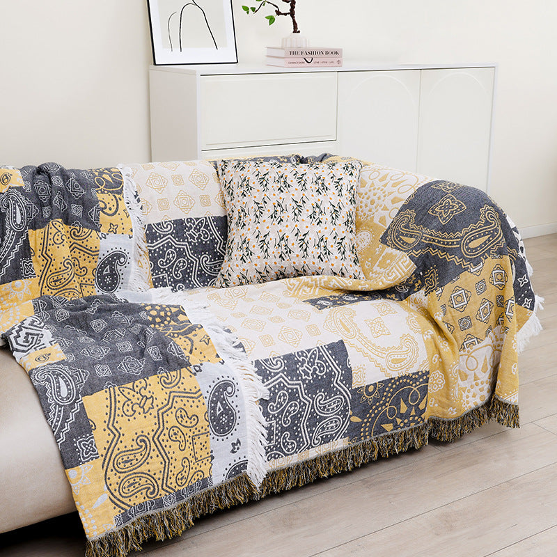 Jacquard Throw Blanket 90"x98" - StuffedHome