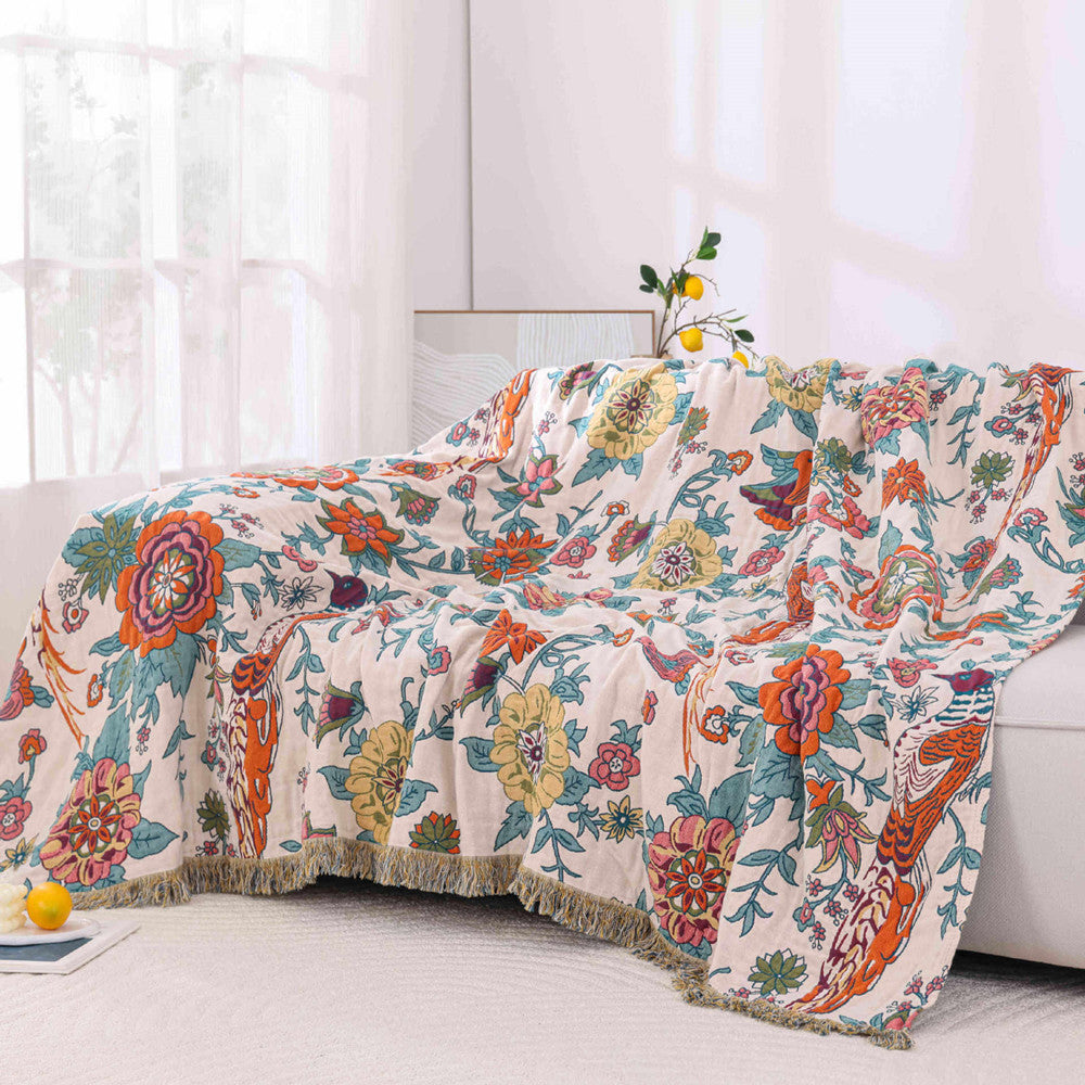 Cotton Woven Throw Bed Blankets - StuffedHome