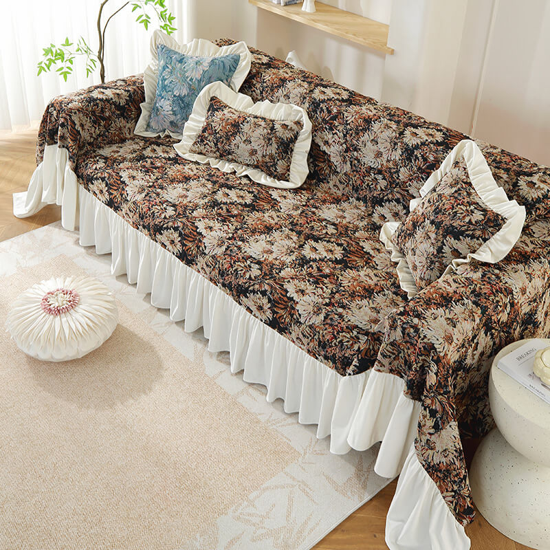 Vintage Floral Sofa Slipcover - StuffedHome