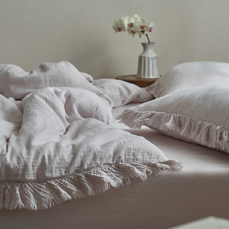 Cotton Fringe Duvet Cover Set - StuffedHome