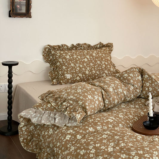 Earth Tone Floral Bedding Set - StuffedHome
