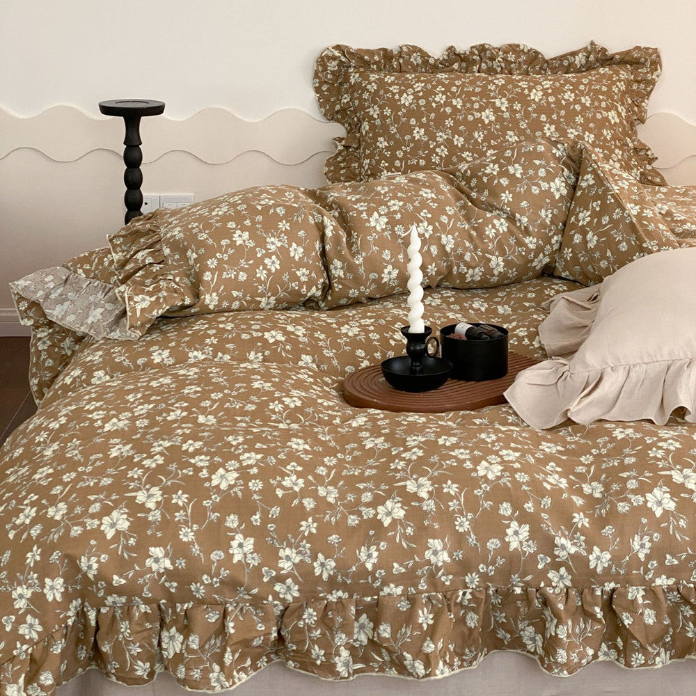 Earth Tone Floral Bedding Set - StuffedHome