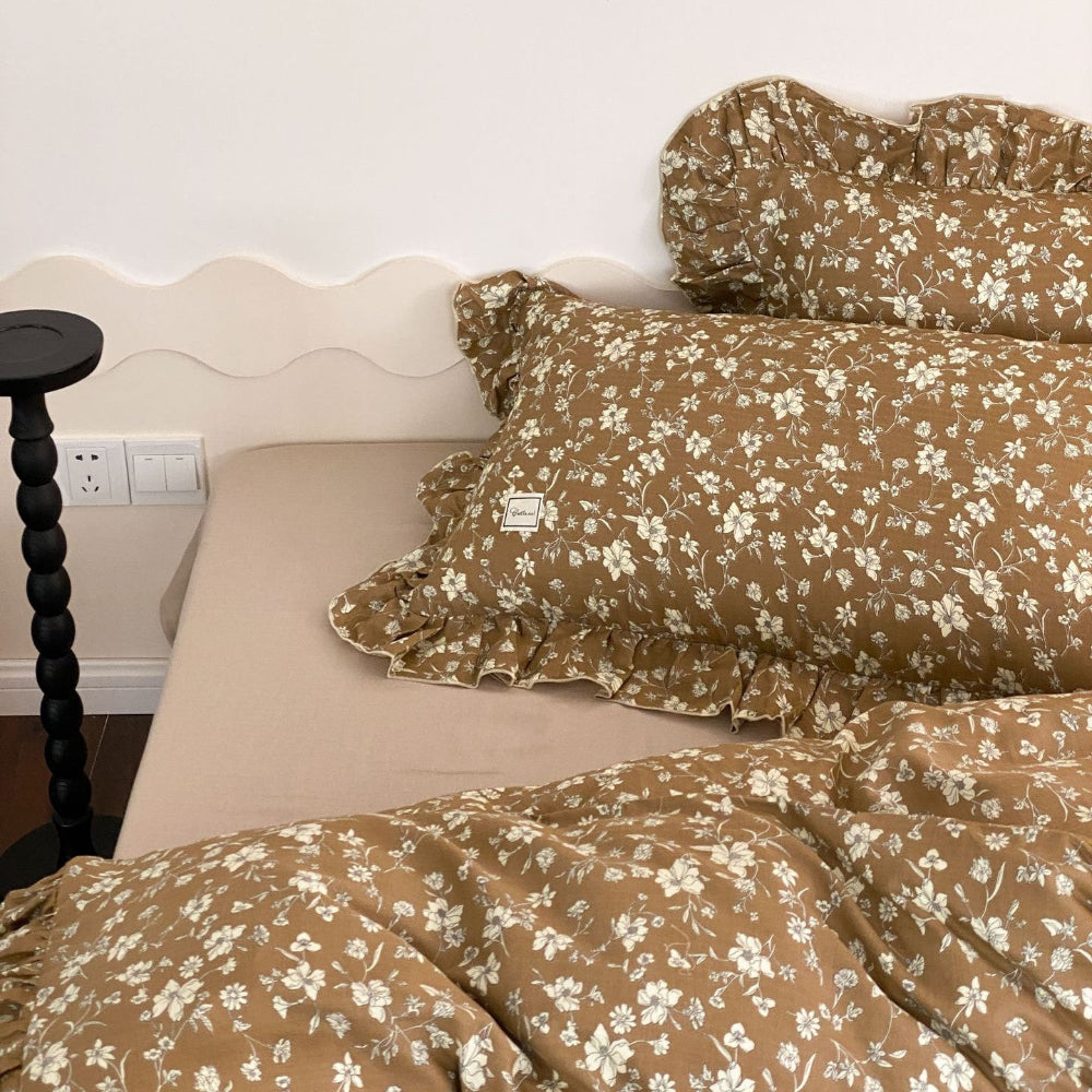 Earth Tone Floral Bedding Set - StuffedHome
