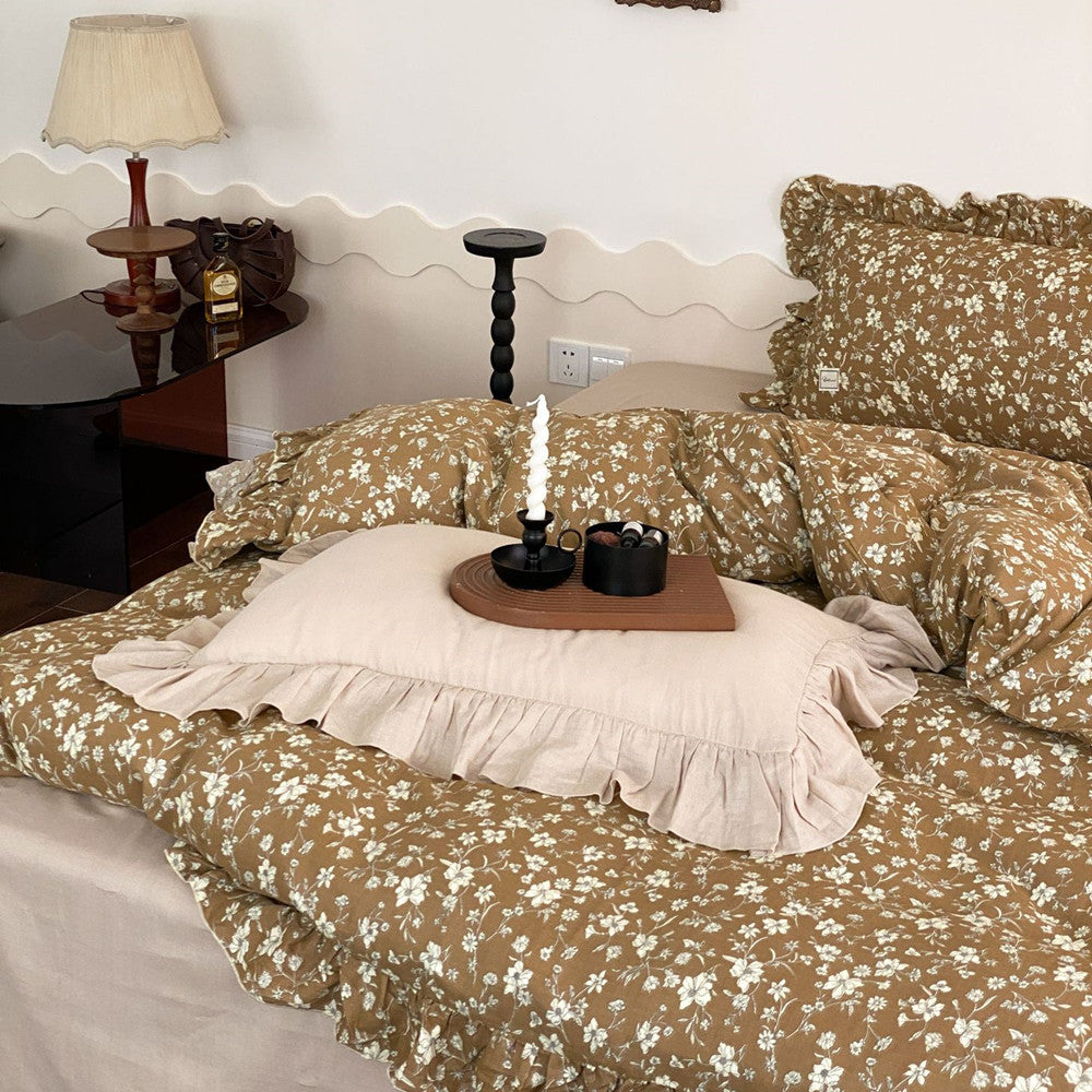 Earth Tone Floral Bedding Set - StuffedHome