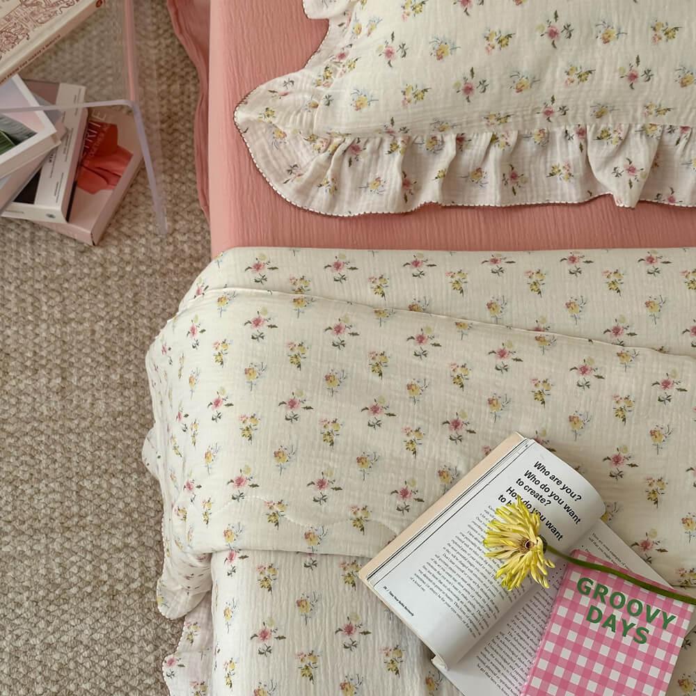 Floral Cotton Quilt Set - StuffedHome