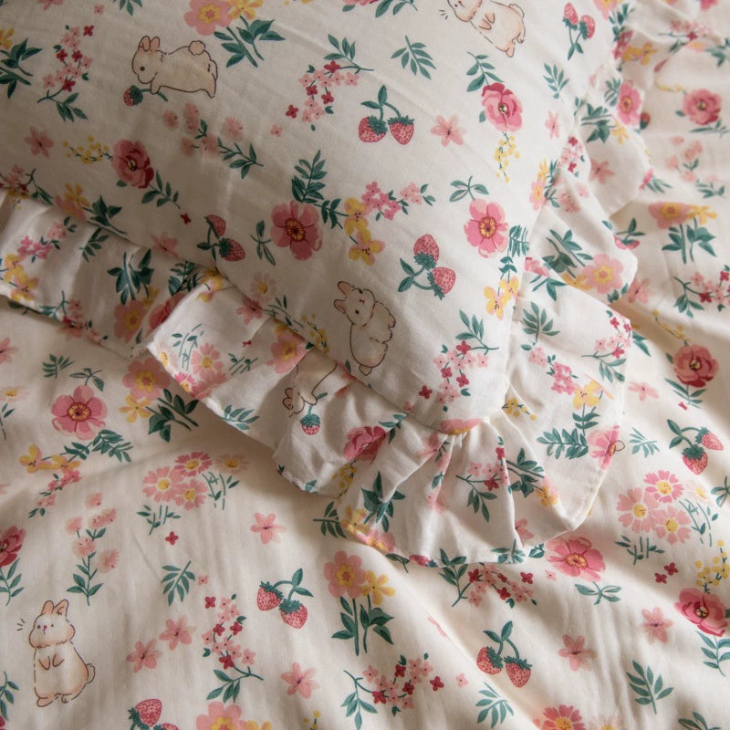 Bunny Floral Bedding Set - StuffedHome