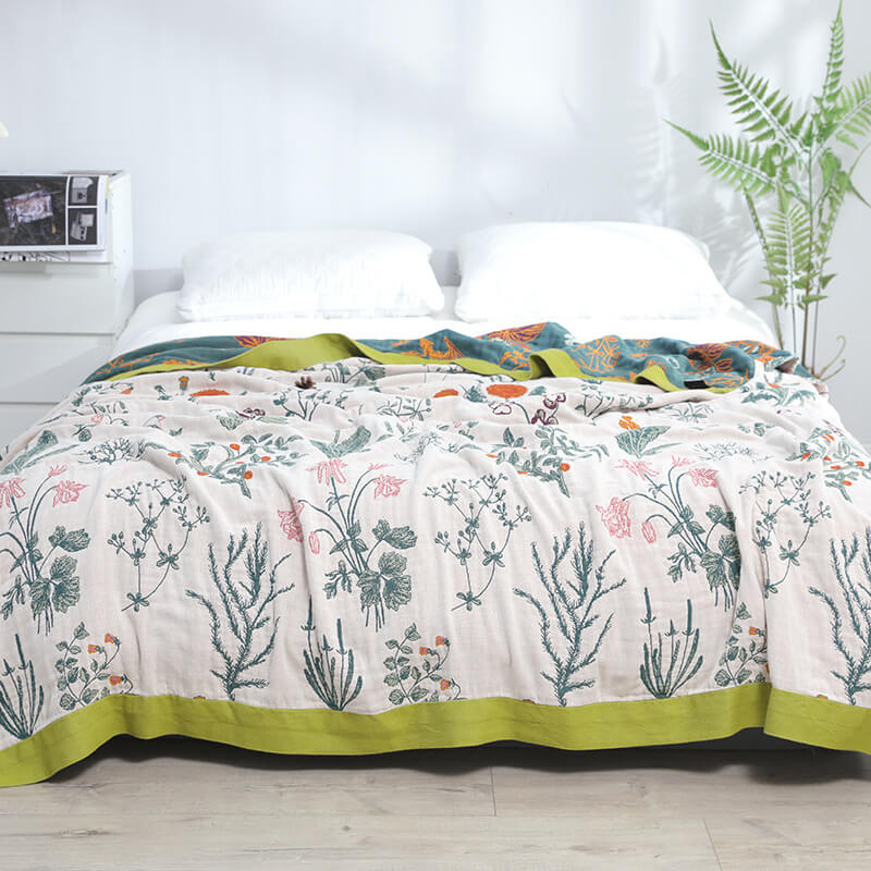 Vintage Floral Woven Throw Blanket - StuffedHome