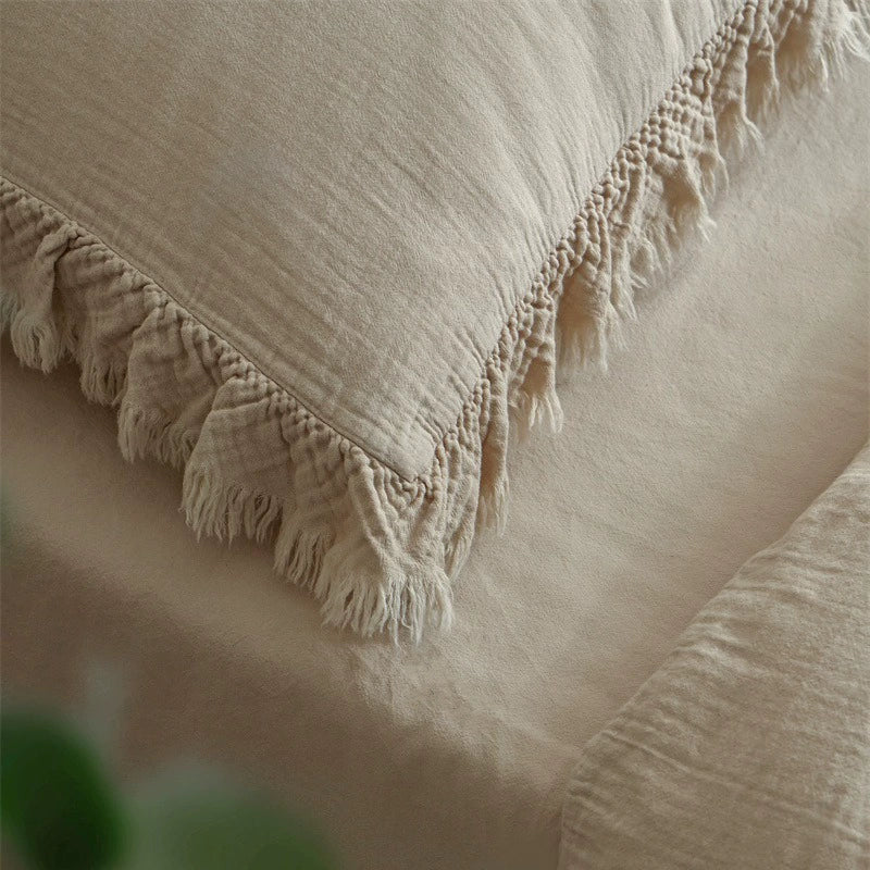 Cotton Fringe Duvet Cover Set - StuffedHome