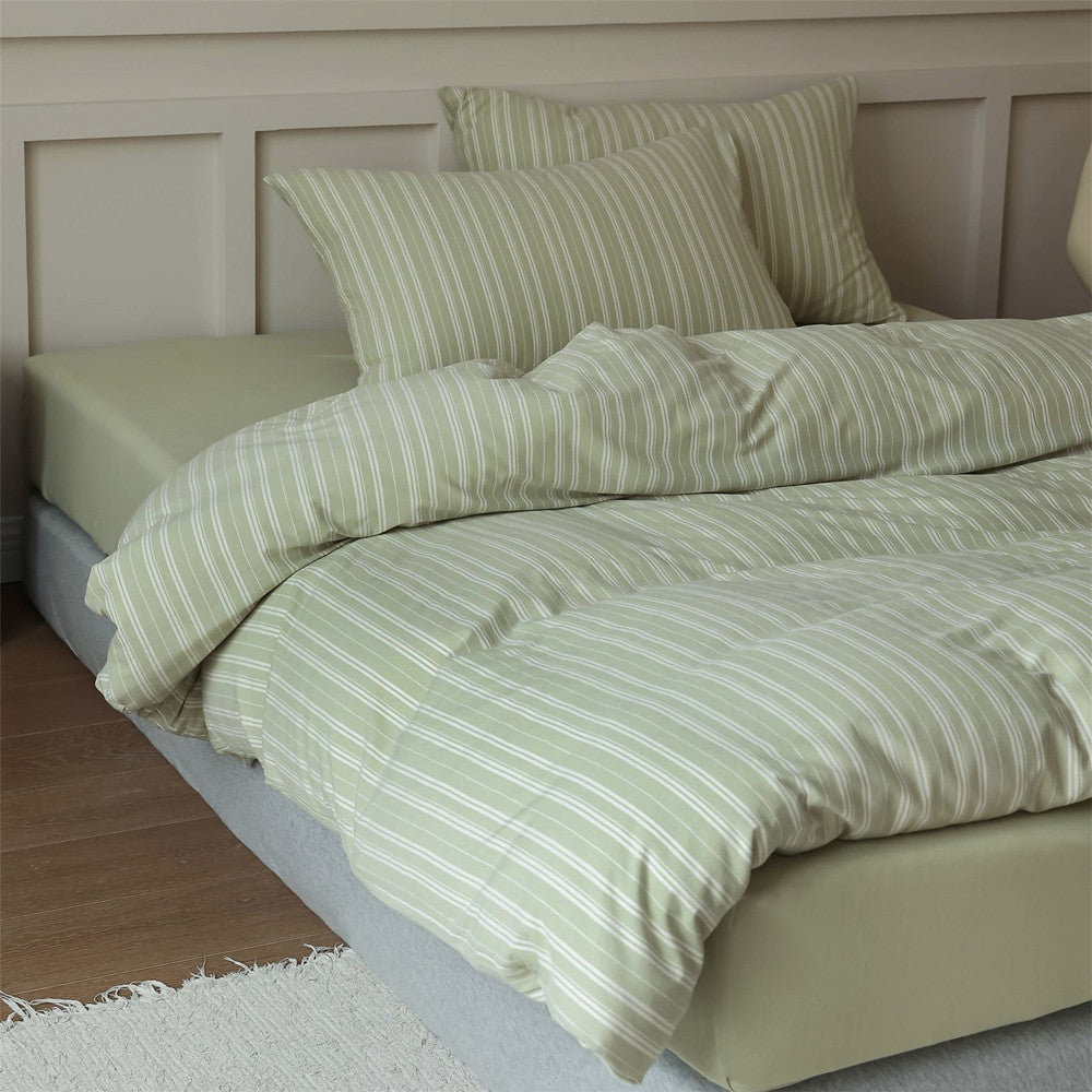 Striped Cotton Bedding Set - StuffedHome
