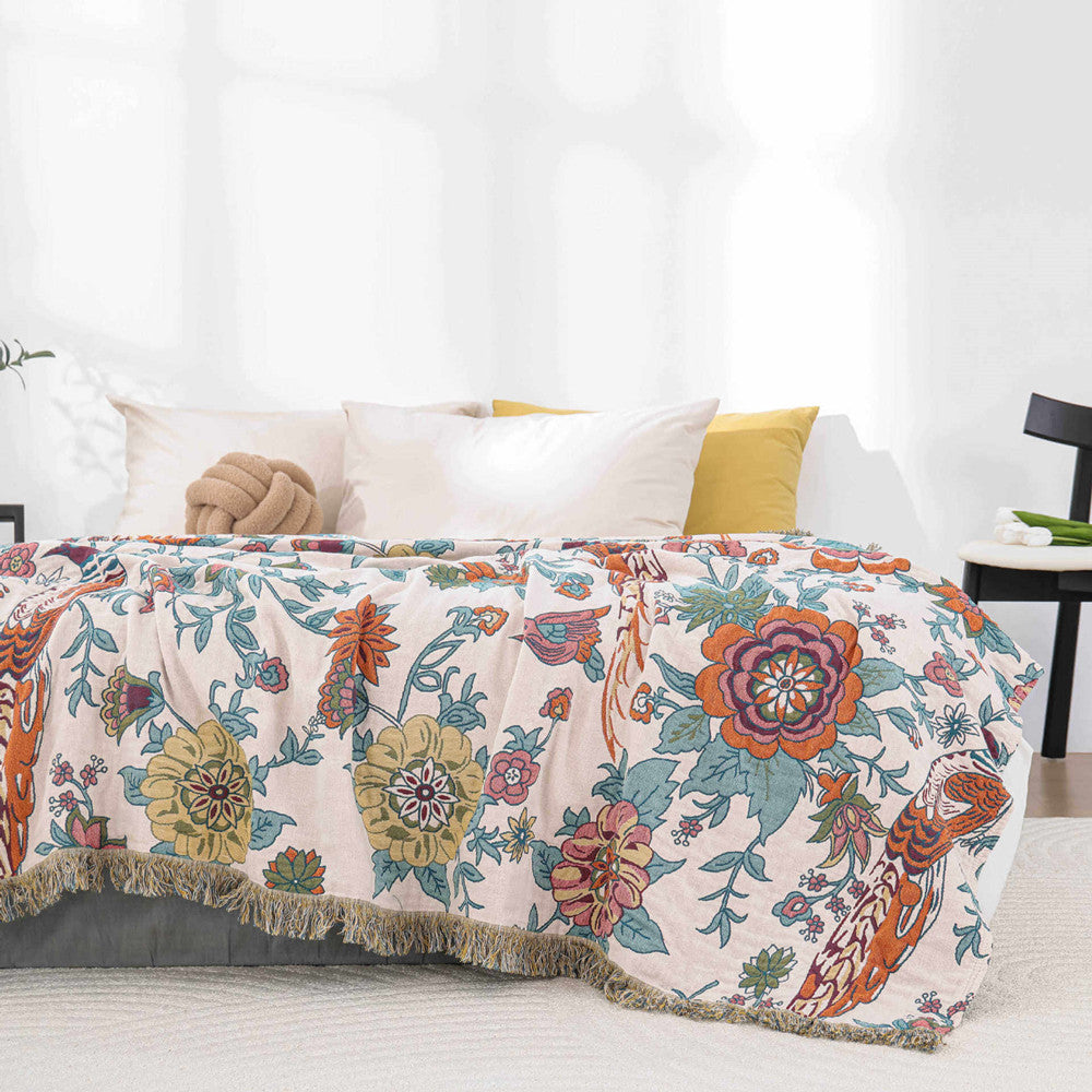 Cotton Woven Throw Bed Blankets - StuffedHome