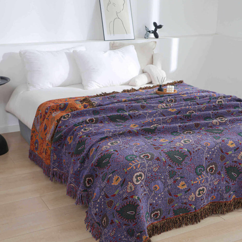Reversible Jacquard Blanket - StuffedHome