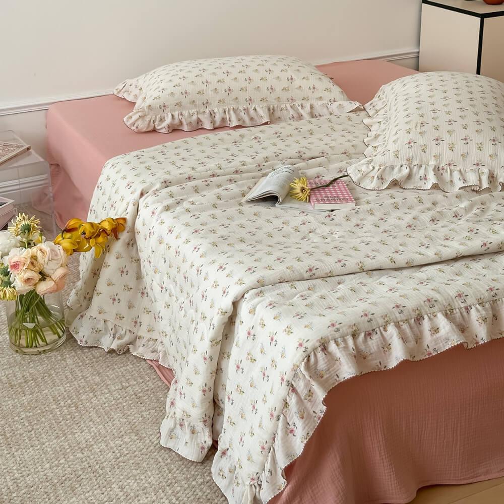 Floral Cotton Quilt Set - StuffedHome