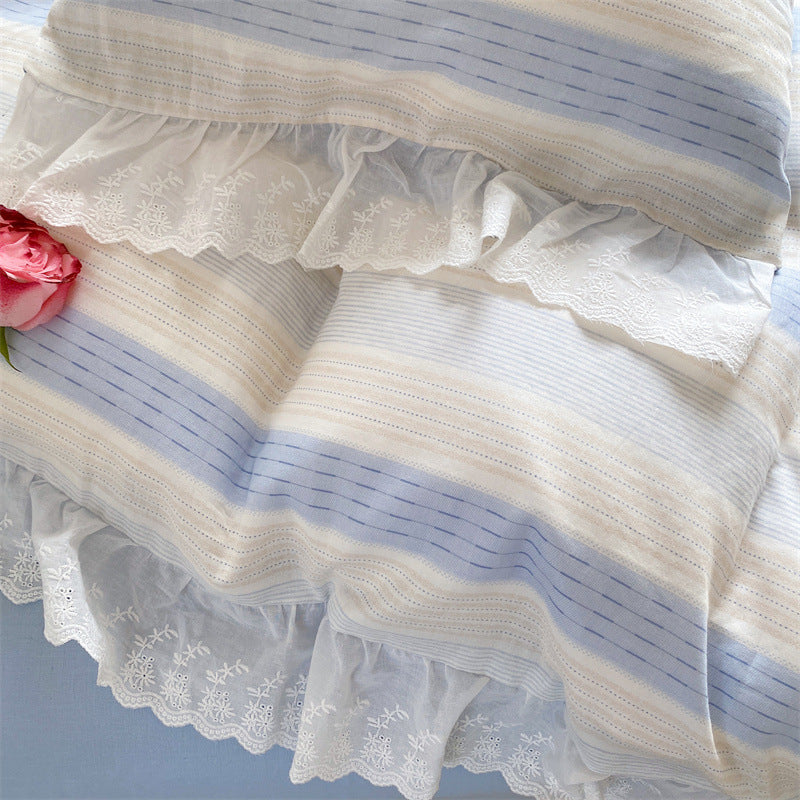Fresh Pastel Stripe Bedding Set - StuffedHome