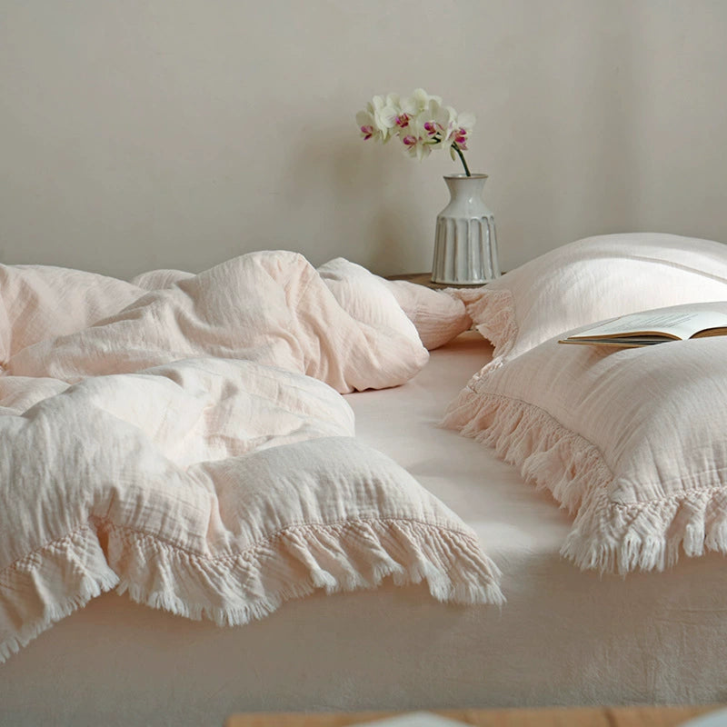 Cotton Fringe Duvet Cover Set - StuffedHome
