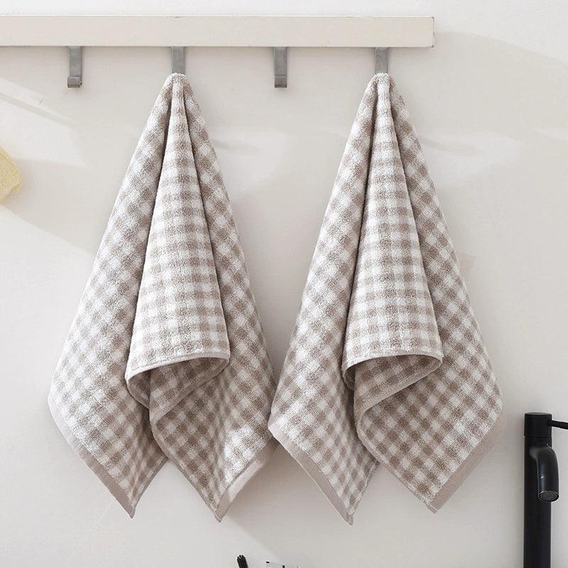 Plaid Pure Cotton Towel Sets - StuffedHome