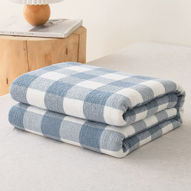 plaid blanket blue
