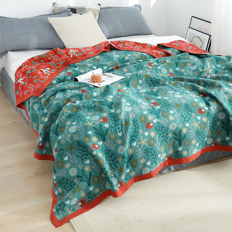 Ocean Themed Throw Blanket - StuffedHome