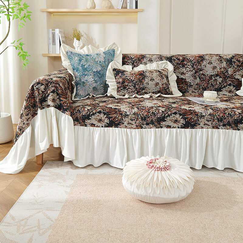 Vintage Floral Sofa Slipcover - StuffedHome