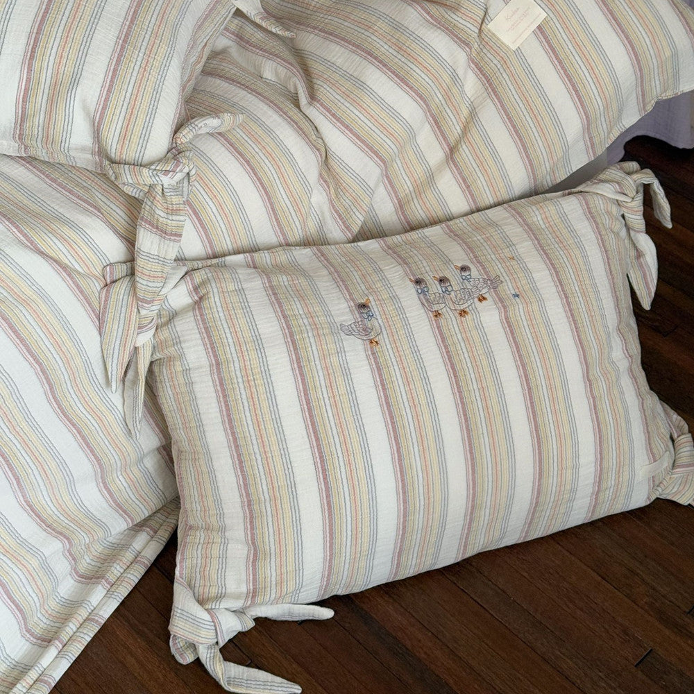 Stripe Cotton Gauze Duvet Cover - StuffedHome