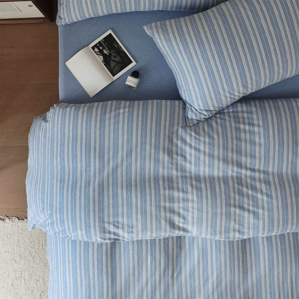 Striped Cotton Bedding Set - StuffedHome