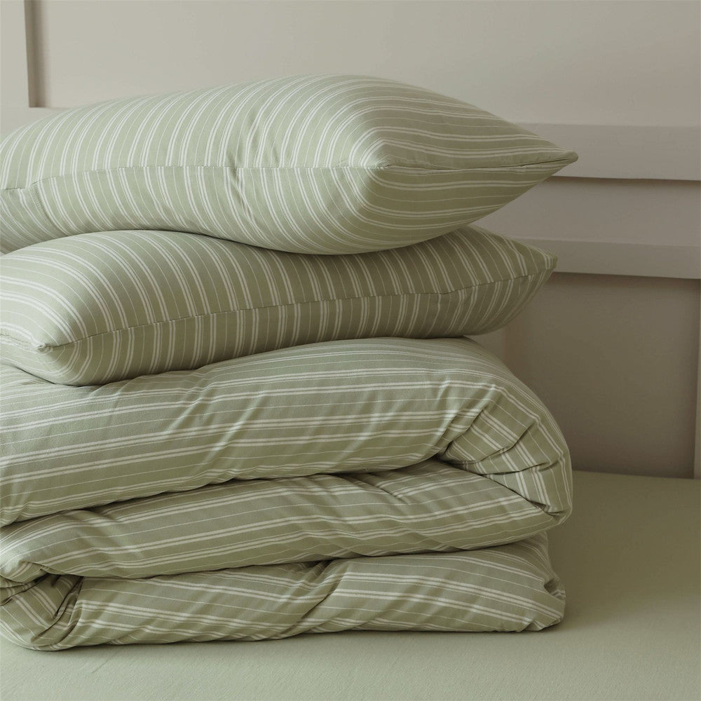 Striped Cotton Bedding Set - StuffedHome