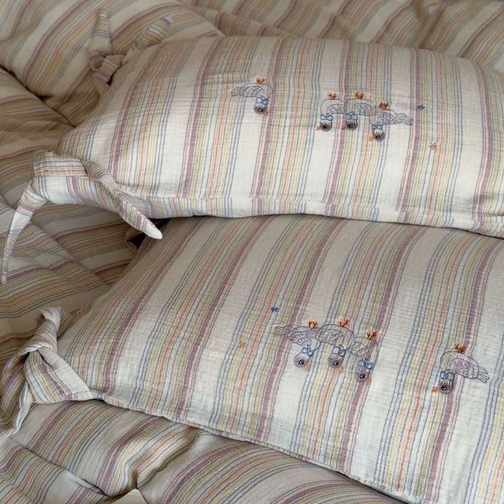 Stripe Cotton Gauze Duvet Cover - StuffedHome